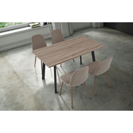 Mesa Comedor Krisis 140x80 Mdf -Metal Negro Varios Colores