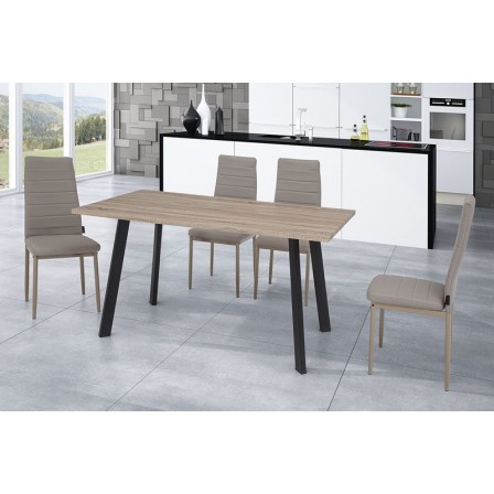 Mesa Comedor Krisis 140x80 Mdf -Metal Negro Varios Colores