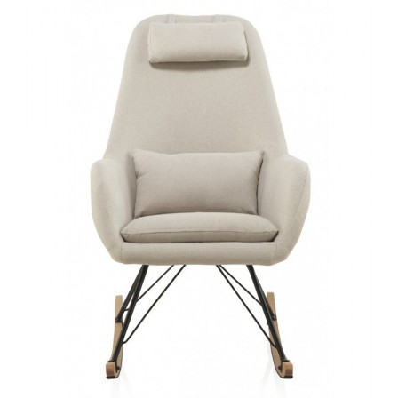 SILLÓN BALANCIN MECEDORA TAPIZADO PATAS METALICAS Y PATIN EN MADERA DE HAYA MODELO NIMBUS