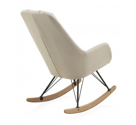SILLÓN BALANCIN MECEDORA TAPIZADO PATAS METALICAS Y PATIN EN MADERA DE HAYA MODELO NIMBUS