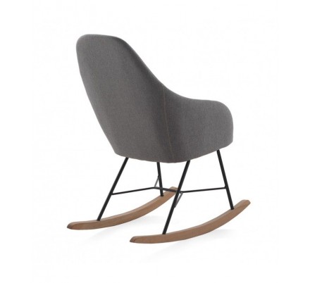 SILLÓN BALANCIN MECEDORA TAPIZADO PATAS METALICAS Y PATIN EN MADERA DE HAYA MODELO MUNICH