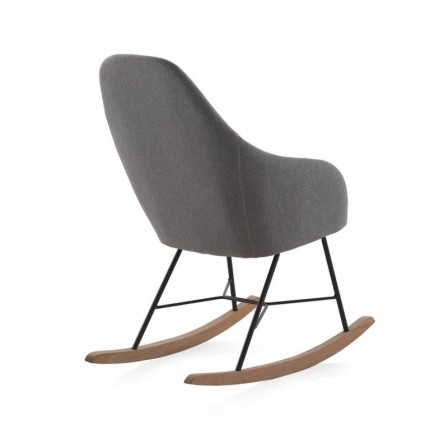 SILLÓN BALANCIN MECEDORA TAPIZADO PATAS METALICAS Y PATIN EN MADERA DE HAYA MODELO MUNICH
