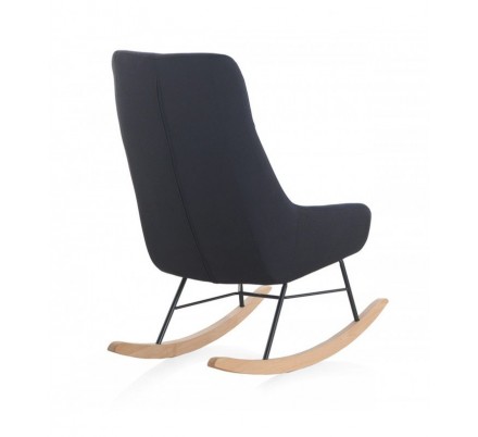 SILLÓN BALANCIN MECEDORA TAPIZADO PATAS METALICAS Y PATIN EN MADERA DE HAYA MODELO STELA
