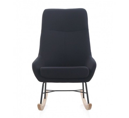SILLÓN BALANCIN MECEDORA TAPIZADO PATAS METALICAS Y PATIN EN MADERA DE HAYA MODELO STELA