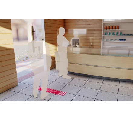 Vinilo marcador de distancia de seguridad 100x20