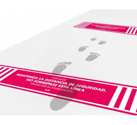 Vinilo marcador de distancia de seguridad 100x20