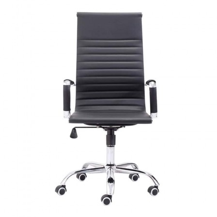 Silla de oficina Diseño Modelo Letter Tapizada Símil Piel Negro