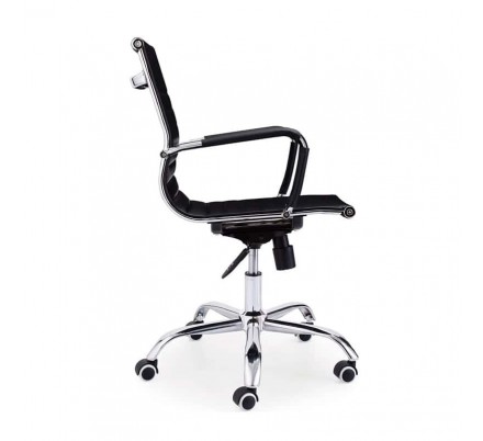 Silla de oficina Diseño Modelo Lucy Tapizada Símil Piel Negro