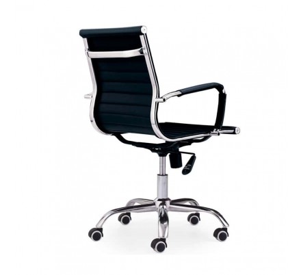 Silla de oficina Diseño Modelo Lucy Tapizada Símil Piel Negro