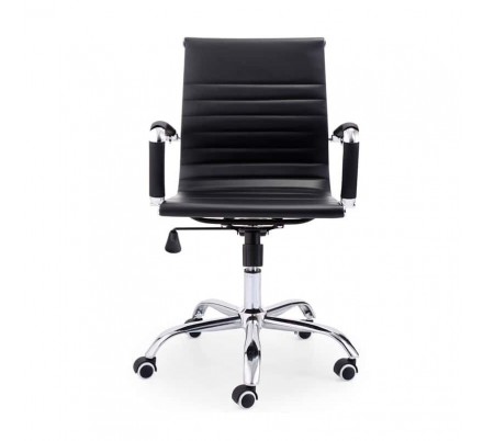 Silla de oficina Diseño Modelo Lucy Tapizada Símil Piel Negro
