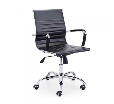 Silla de oficina Diseño Modelo Lucy Tapizada Símil Piel Negro