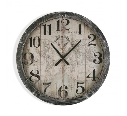 RELOJ PARED MAP WORLD 76,5CM - Imagen 1