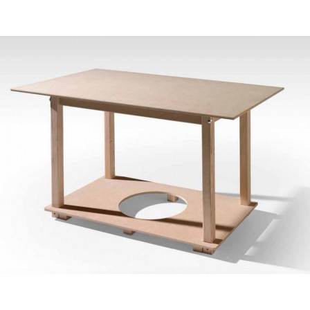 Pack Mesa Camilla Completa Modelo Roc de 110x70 o 120x70 color gris claro con camino corto y lazos incluidos