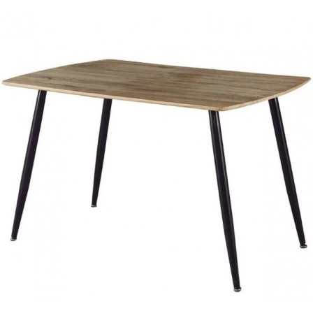 MESA COMEDOR FIJA OKI ROBLE / NEGRO 120X80