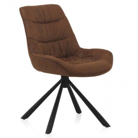 SILLÓN GIRATORIO TAPIZADO MODELO MAURO PATAS METALICAS TERCIOPELO AZUL