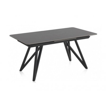 MESA EXTENSIBLE CERÁMICA COMEDOR MODELO GRIN COLOR GRIS 160/210X90