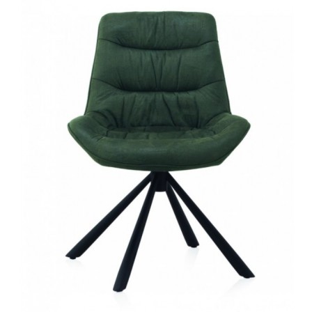 SILLÓN GIRATORIO TAPIZADO MODELO MAURO PATAS METALICAS TERCIOPELO AZUL