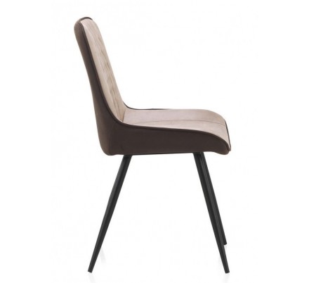SILLÓN GIRATORIO TAPIZADO MODELO MAURO PATAS METALICAS TERCIOPELO AZUL
