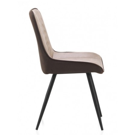 SILLÓN GIRATORIO TAPIZADO MODELO MAURO PATAS METALICAS TERCIOPELO AZUL