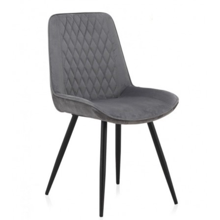 SILLÓN GIRATORIO TAPIZADO MODELO MAURO PATAS METALICAS TERCIOPELO AZUL