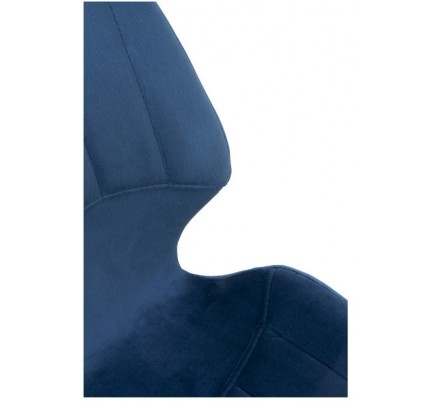 SILLÓN GIRATORIO TAPIZADO MODELO MAURO PATAS METALICAS TERCIOPELO AZUL