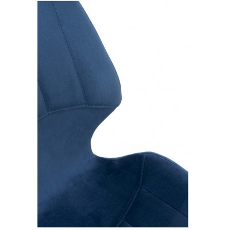 SILLÓN GIRATORIO TAPIZADO MODELO MAURO PATAS METALICAS TERCIOPELO AZUL