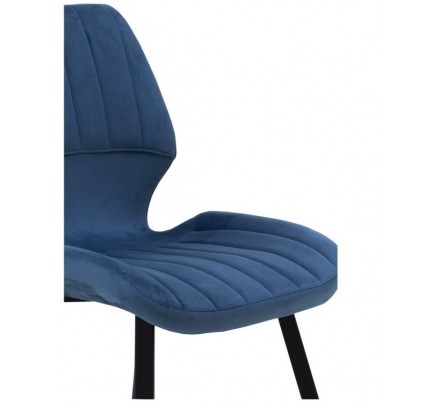 SILLÓN GIRATORIO TAPIZADO MODELO MAURO PATAS METALICAS TERCIOPELO AZUL