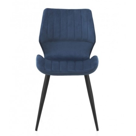 SILLÓN GIRATORIO TAPIZADO MODELO MAURO PATAS METALICAS TERCIOPELO AZUL