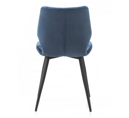 SILLÓN GIRATORIO TAPIZADO MODELO MAURO PATAS METALICAS TERCIOPELO AZUL