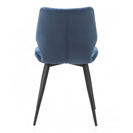 SILLÓN GIRATORIO TAPIZADO MODELO MAURO PATAS METALICAS TERCIOPELO AZUL