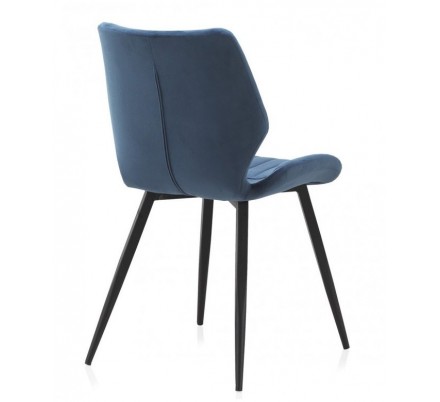 SILLÓN GIRATORIO TAPIZADO MODELO MAURO PATAS METALICAS TERCIOPELO AZUL