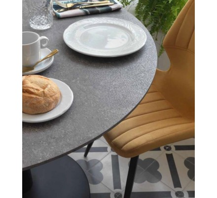 SILLÓN GIRATORIO TAPIZADO MODELO MAURO PATAS METALICAS TERCIOPELO AZUL