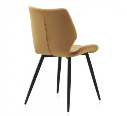 SILLÓN GIRATORIO TAPIZADO MODELO MAURO PATAS METALICAS TERCIOPELO AZUL