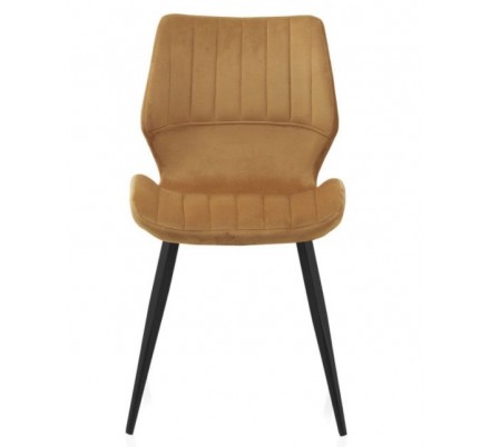SILLÓN GIRATORIO TAPIZADO MODELO MAURO PATAS METALICAS TERCIOPELO AZUL