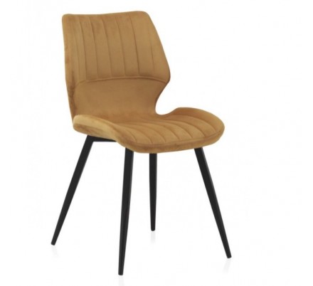 SILLÓN GIRATORIO TAPIZADO MODELO MAURO PATAS METALICAS TERCIOPELO AZUL