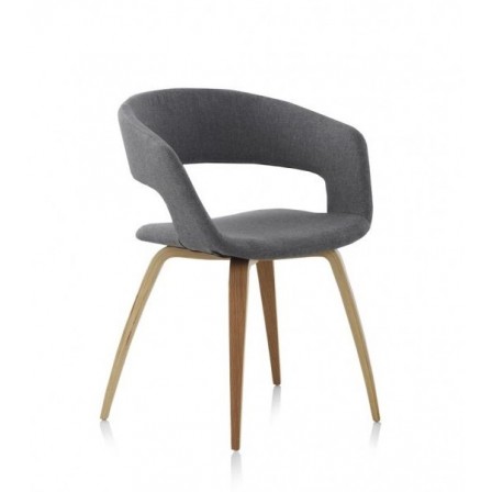 SILLÓN GIRATORIO TAPIZADO MODELO MAURO PATAS METALICAS TERCIOPELO AZUL