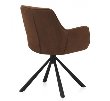 SILLÓN GIRATORIO TAPIZADO MODELO MAURO PATAS METALICAS TERCIOPELO AZUL