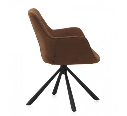 SILLÓN GIRATORIO TAPIZADO MODELO MAURO PATAS METALICAS TERCIOPELO AZUL