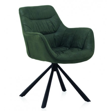 SILLÓN GIRATORIO TAPIZADO MODELO MAURO PATAS METALICAS TERCIOPELO AZUL