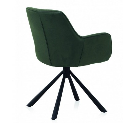 SILLÓN GIRATORIO TAPIZADO MODELO MAURO PATAS METALICAS TERCIOPELO AZUL