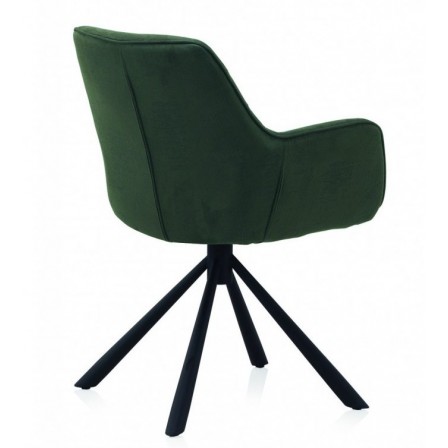 SILLÓN GIRATORIO TAPIZADO MODELO MAURO PATAS METALICAS TERCIOPELO AZUL