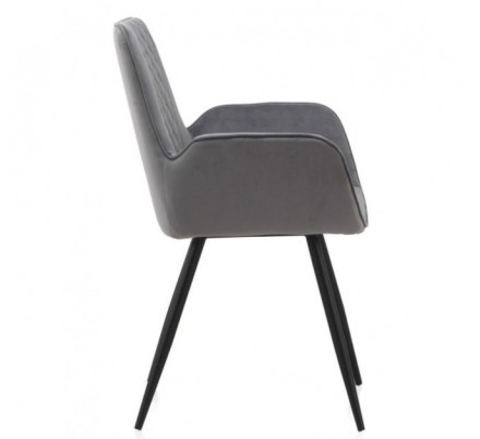 SILLÓN GIRATORIO TAPIZADO MODELO MAURO PATAS METALICAS TERCIOPELO AZUL