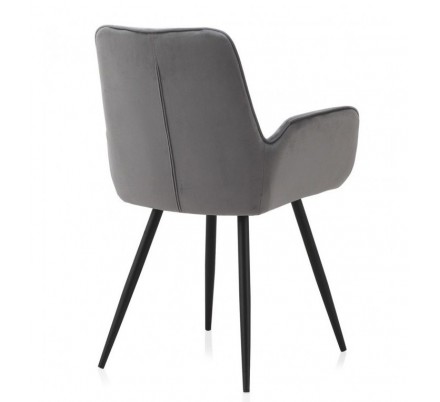 SILLÓN GIRATORIO TAPIZADO MODELO MAURO PATAS METALICAS TERCIOPELO AZUL