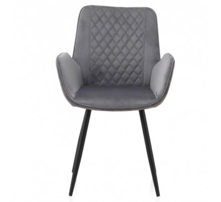 SILLÓN GIRATORIO TAPIZADO MODELO MAURO PATAS METALICAS TERCIOPELO AZUL
