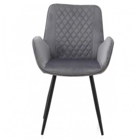 SILLÓN GIRATORIO TAPIZADO MODELO MAURO PATAS METALICAS TERCIOPELO AZUL