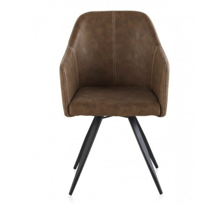 SILLÓN GIRATORIO TAPIZADO MODELO MAURO PATAS METALICAS TERCIOPELO AZUL