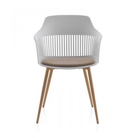 SILLÓN GIRATORIO TAPIZADO MODELO MAURO PATAS METALICAS TERCIOPELO AZUL