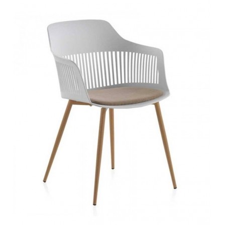 SILLÓN GIRATORIO TAPIZADO MODELO MAURO PATAS METALICAS TERCIOPELO AZUL