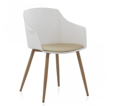 SILLÓN GIRATORIO TAPIZADO MODELO MAURO PATAS METALICAS TERCIOPELO AZUL