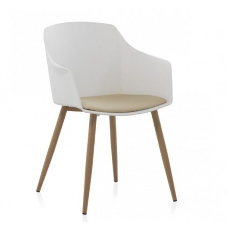 SILLÓN GIRATORIO TAPIZADO MODELO MAURO PATAS METALICAS TERCIOPELO AZUL